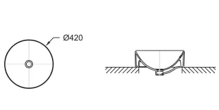 Раковина Jacob Delafon Vox E14800-7 42 см чёрный